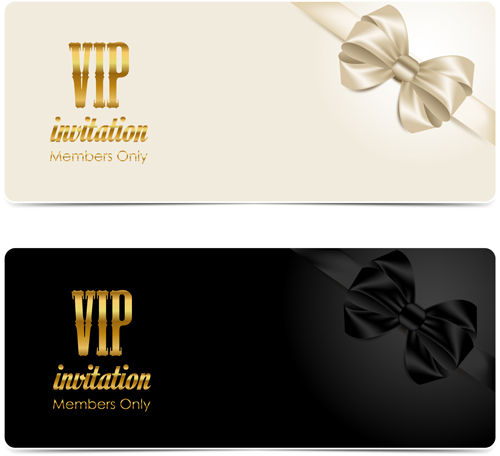 vip invitation card bow beautiful 