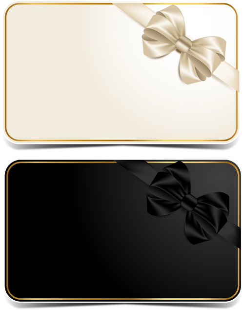 Beautiful bow with VIP invitation card vector 06