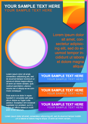 Business style brochure flyer cover design vector 03