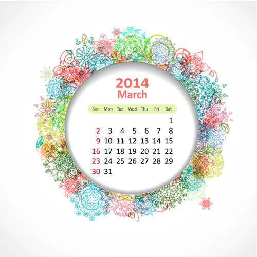 Calendar 2014 vector huge collection 50