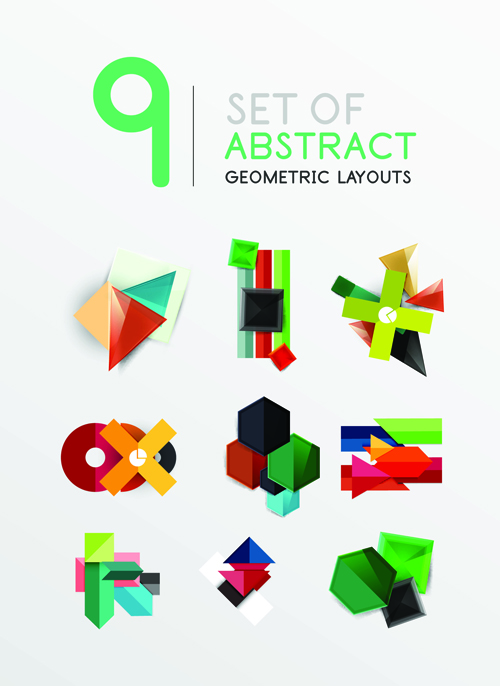 Colored origami infographic elements illustration vector 09