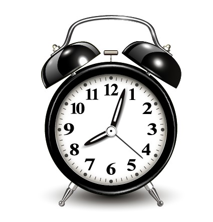 Creative black alarm clock design vector