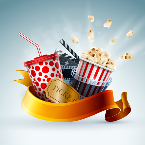 Creative cinema elements backgrounds vector material 01