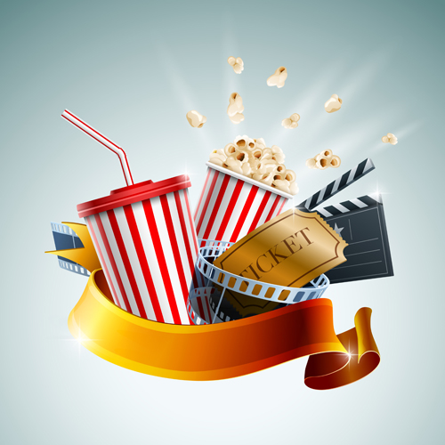 Creative cinema elements backgrounds vector material 02