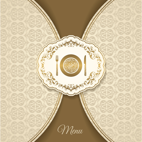 Creative menu vintage floral style vector