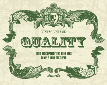Dark green floral frame vectors 03