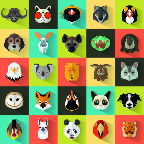 icons different animal 