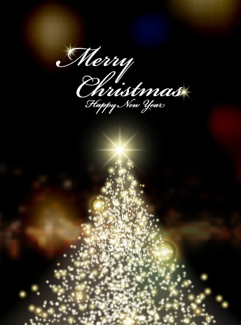 Dream Christmas tree with new year background vector