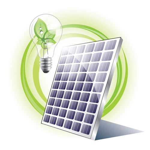 Ecology solar panel creative vector 01