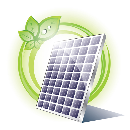 Ecology solar panel creative vector 02