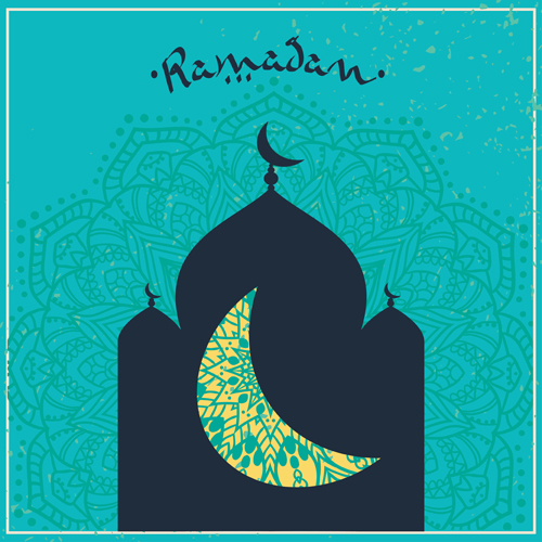 Eid ornament floral art background vector 03