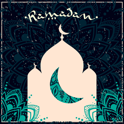 Eid ornament floral art background vector 06
