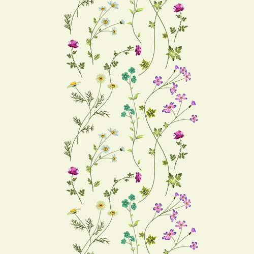 Elegant floral pattern vector material set 03
