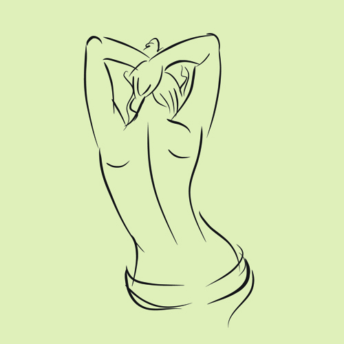 Hand drawn Fashion Woman background 01