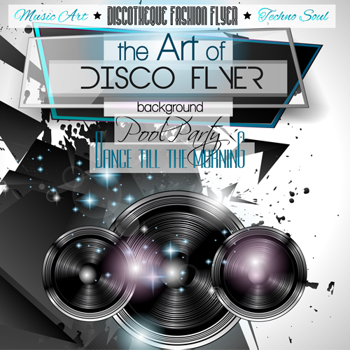 Fashion club disco party flyer template vector 01