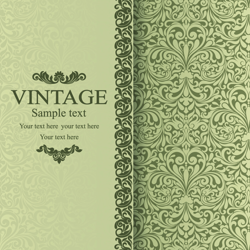 Floral Vintage backgrounds vector 01