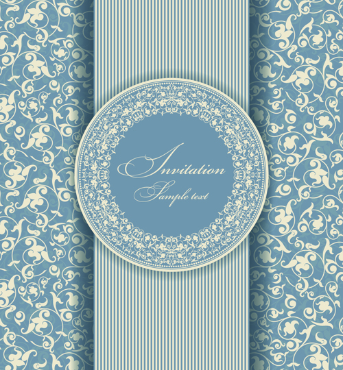 Floral Vintage backgrounds vector 03