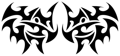 Floral tribal tattoo vector material 05 Floral tribal tattoo vector material 05