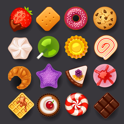 Vivid Food Icons vector 04