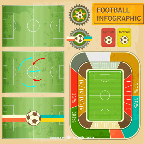 vector graphics infographics infographic Football field football 