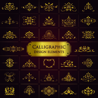 graphic design graphic golden element Design Elements calligraphic 