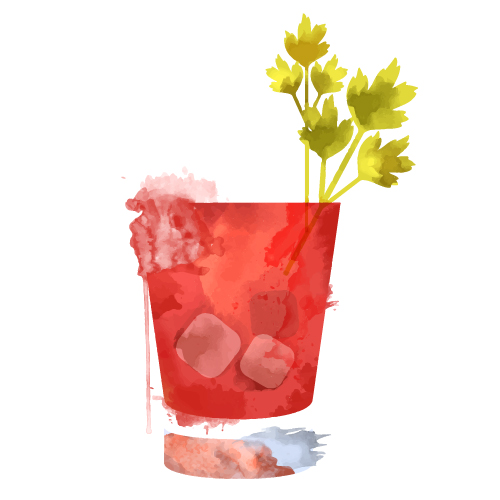 Hand drawn cocktail watercolor vector material 01