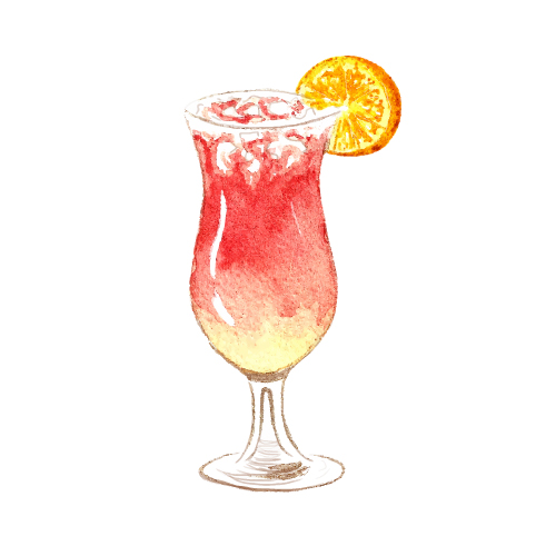 watercolor hand drawn cocktail 
