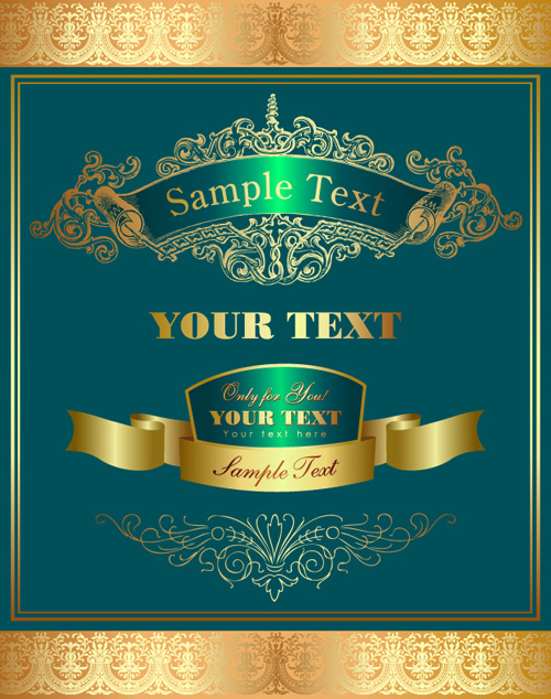 luxurious Royal labels vector material 01