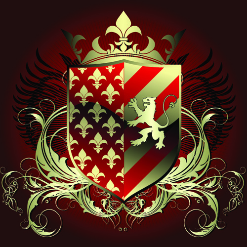 luxurious Royal labels vector material 03