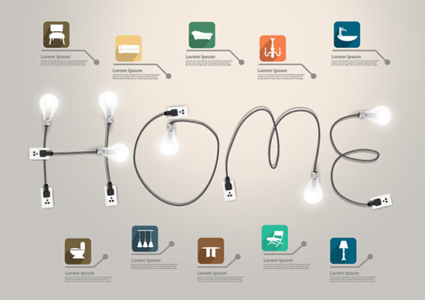 Home infographics elements vector