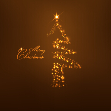 Light dot christmas tree vector background