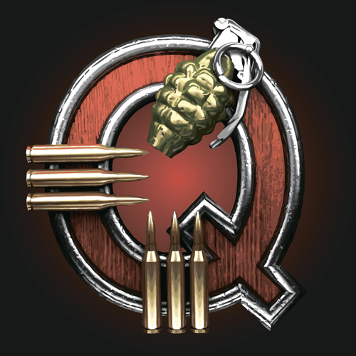 Metal alphabet with bullet and grenade vectors set 17