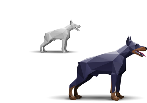 Different of Model origami animals vector set 02