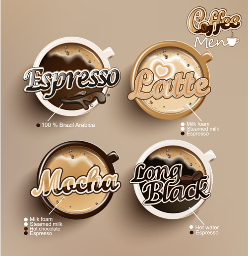 modern labels label elements element coffee 