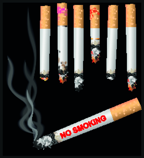 Set of No smoking design elements vector 01