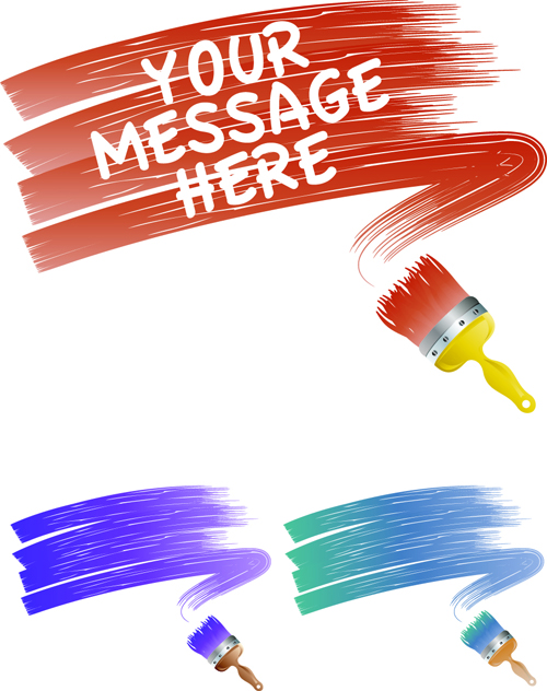 Colorful Paint elements art vector 02