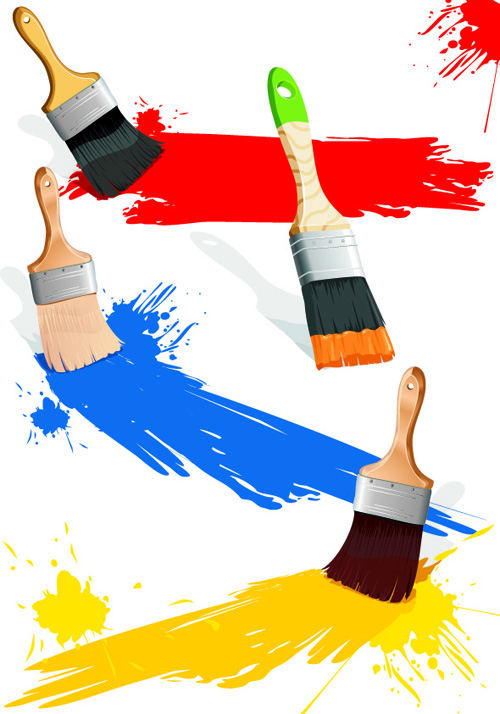 Colorful Paint elements art vector 04