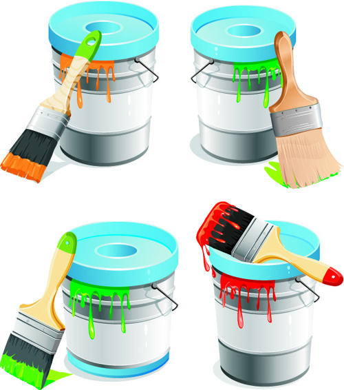 Colorful Paint elements art vector 05