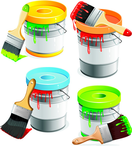 Colorful Paint elements art vector 06