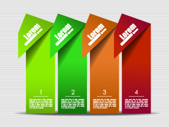 Creative origami paper banner design vector set 03