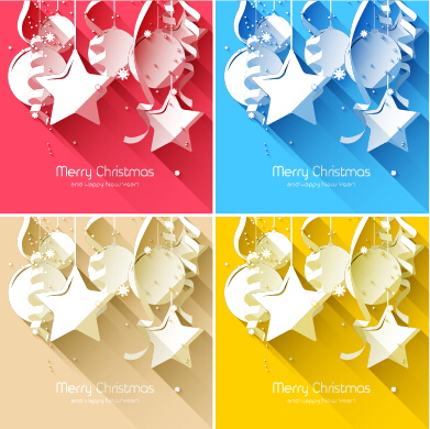 Paper christmas ornament elements background