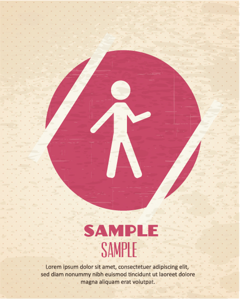 People vintage styles cover vector set 01