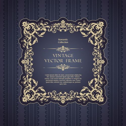 Romantic vintage frame vector material 02