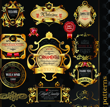 royal luxury label gold 