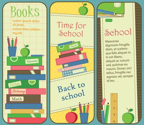 School style vector backgrounds set 03