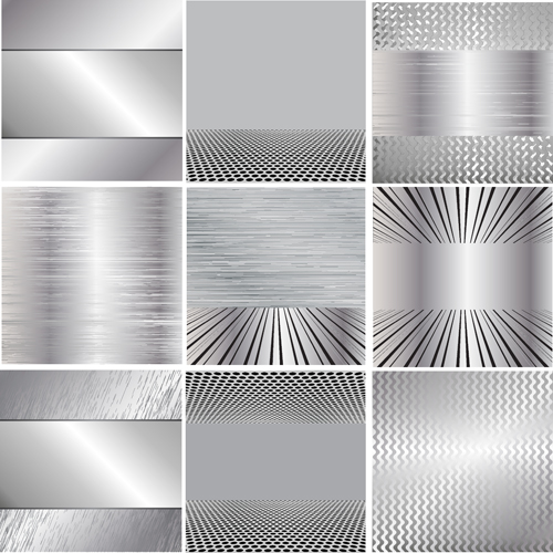 metal style background set vector 04 Various metal style background set vector 04