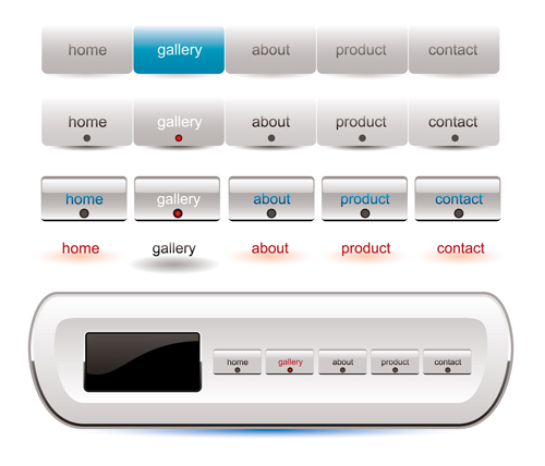 Web sites design template and button vector graphic 06
