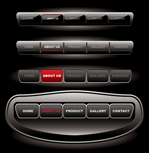 Web sites design template and button vector graphic 07