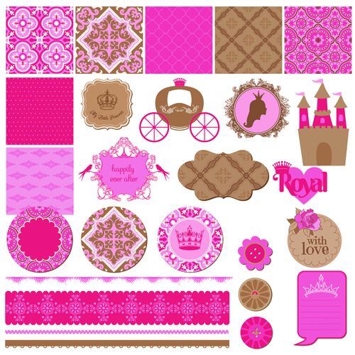bels with seamless pattern vector 01 Wedding labels with seamless pattern vector 01