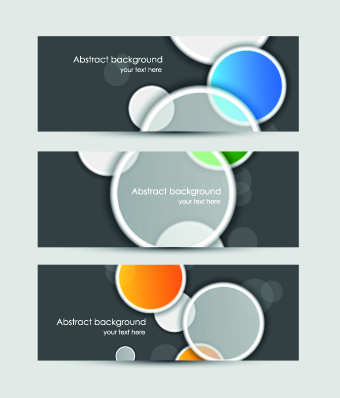 Abstract Creative banners vector set 03